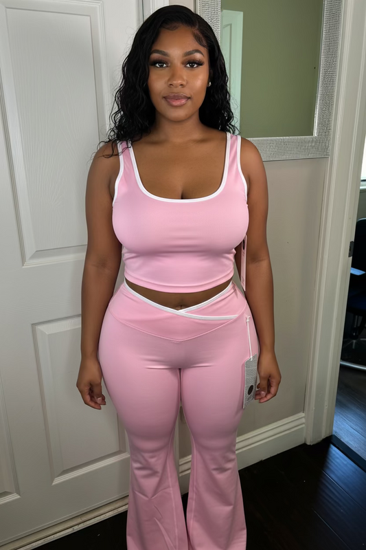  Barbie Sculpt Baby Pink Workout Matching Set 