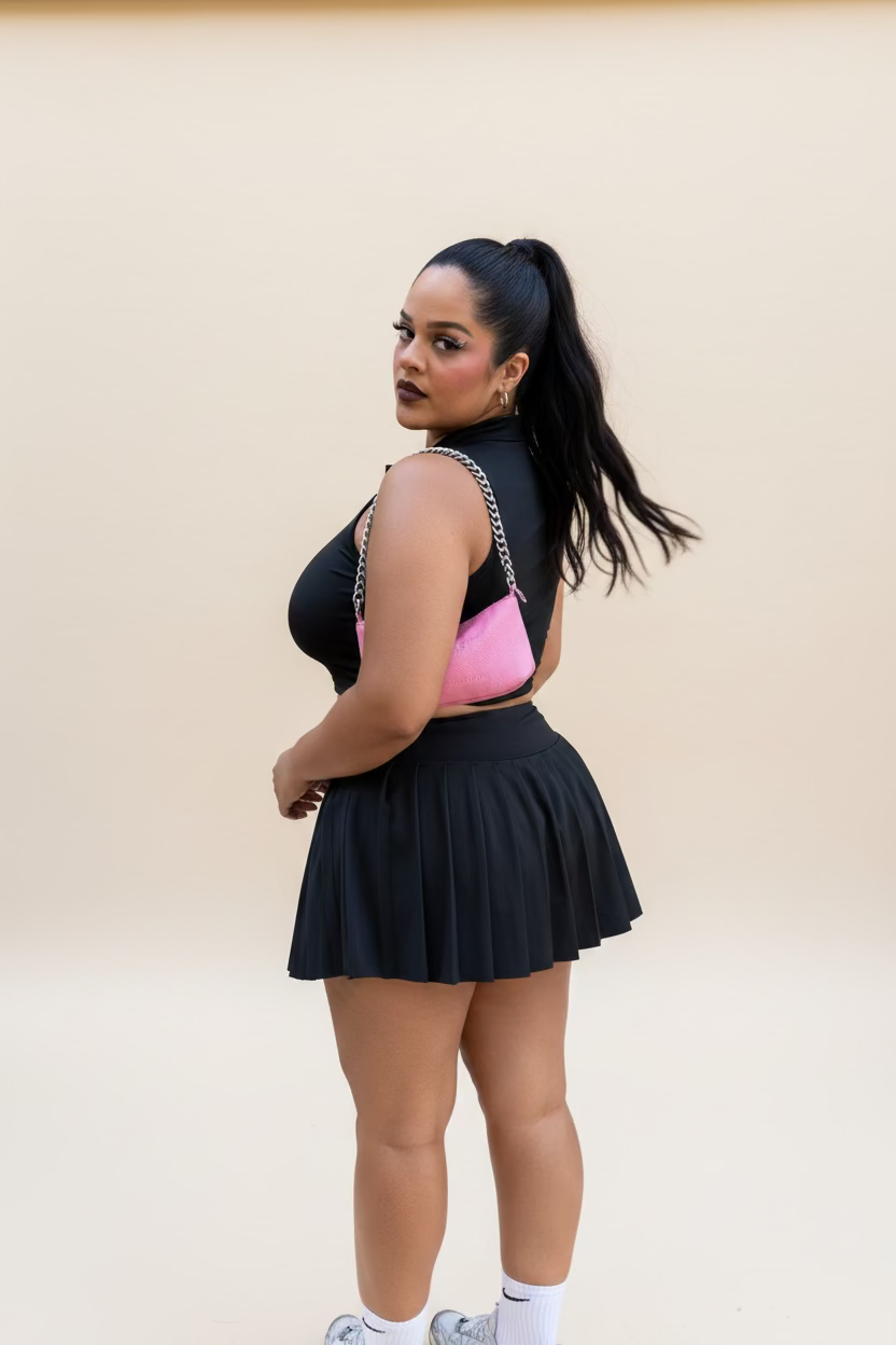 NECESITO AGUA POR FAVOR BLACK TENNIS SKIRT WORKOUT SET SophiHaus