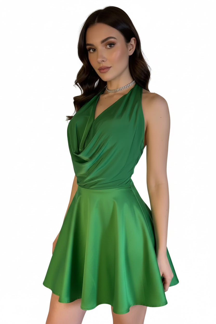 Latina Luxury Tennis Skirt & Halter Top Set – Green