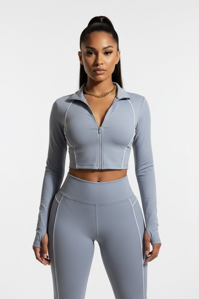  Serene Buttery Soft Blue Stretch Workout Set