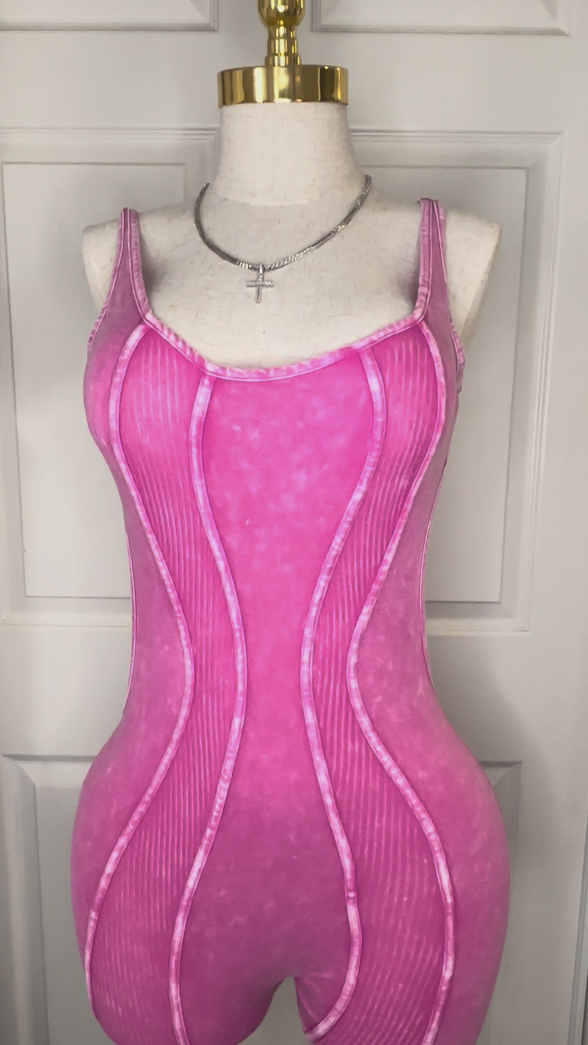 Women’s Pink Backless Romper