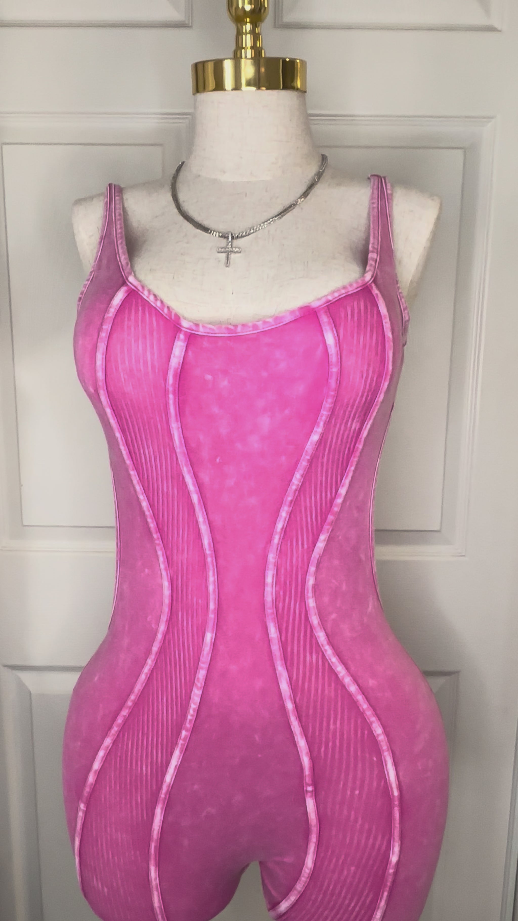 Women’s Pink Backless Romper