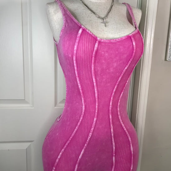 Women’s Acid Wash Pink Backless Shorts Romper – Elegance in Motion Activewear | Sophi Haus